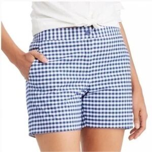 J. Mclaughlin Gingham Shorts 2 Blue White Stretch